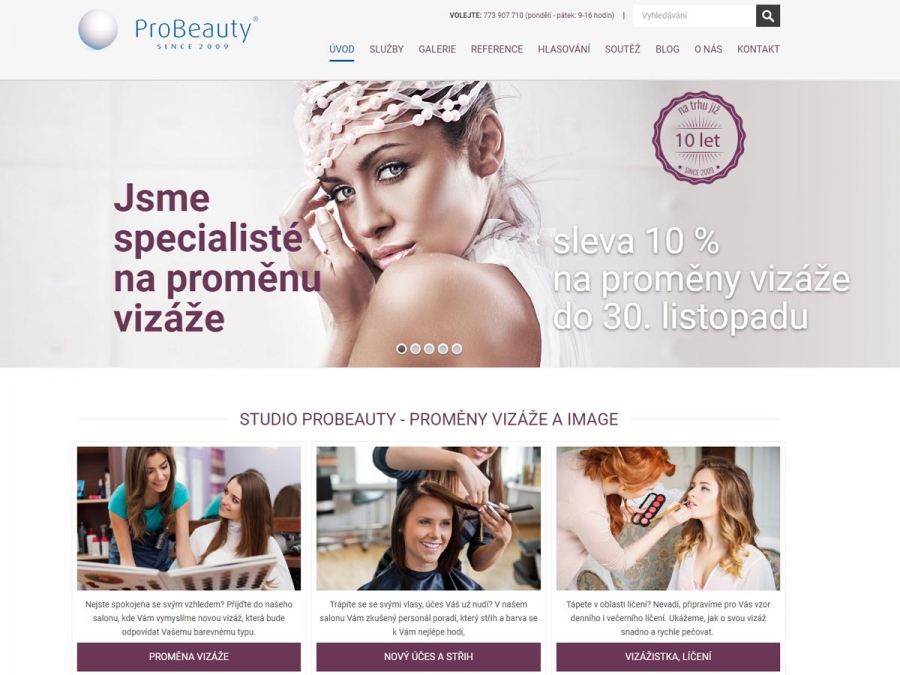 Web krásy probeauty.cz