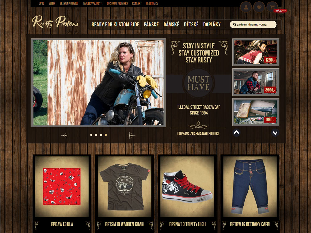 Eshop pro bikery Rustypistons