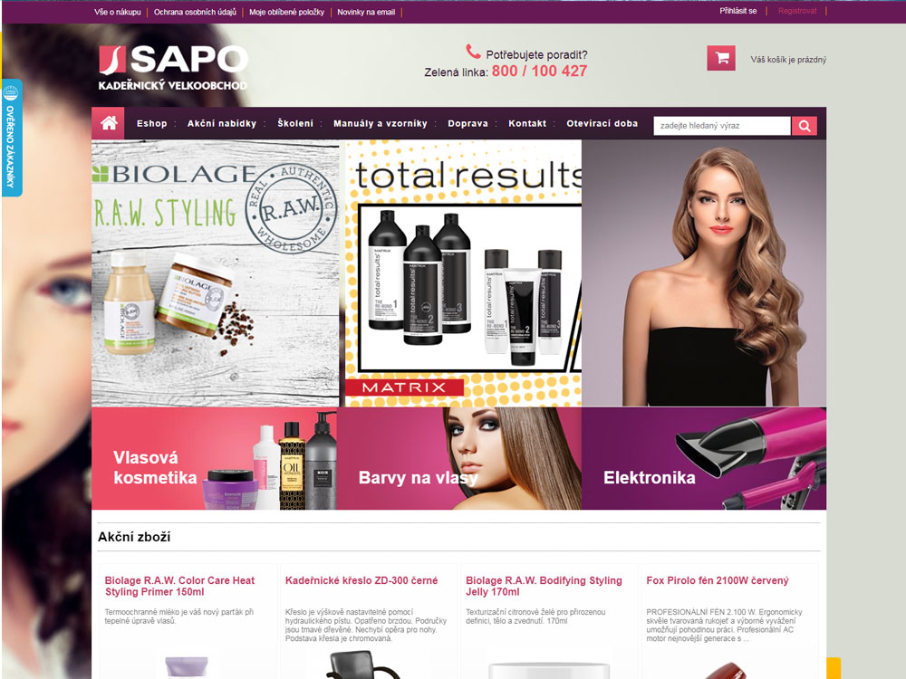 Velkoobchod pro kadeřnice Sapo